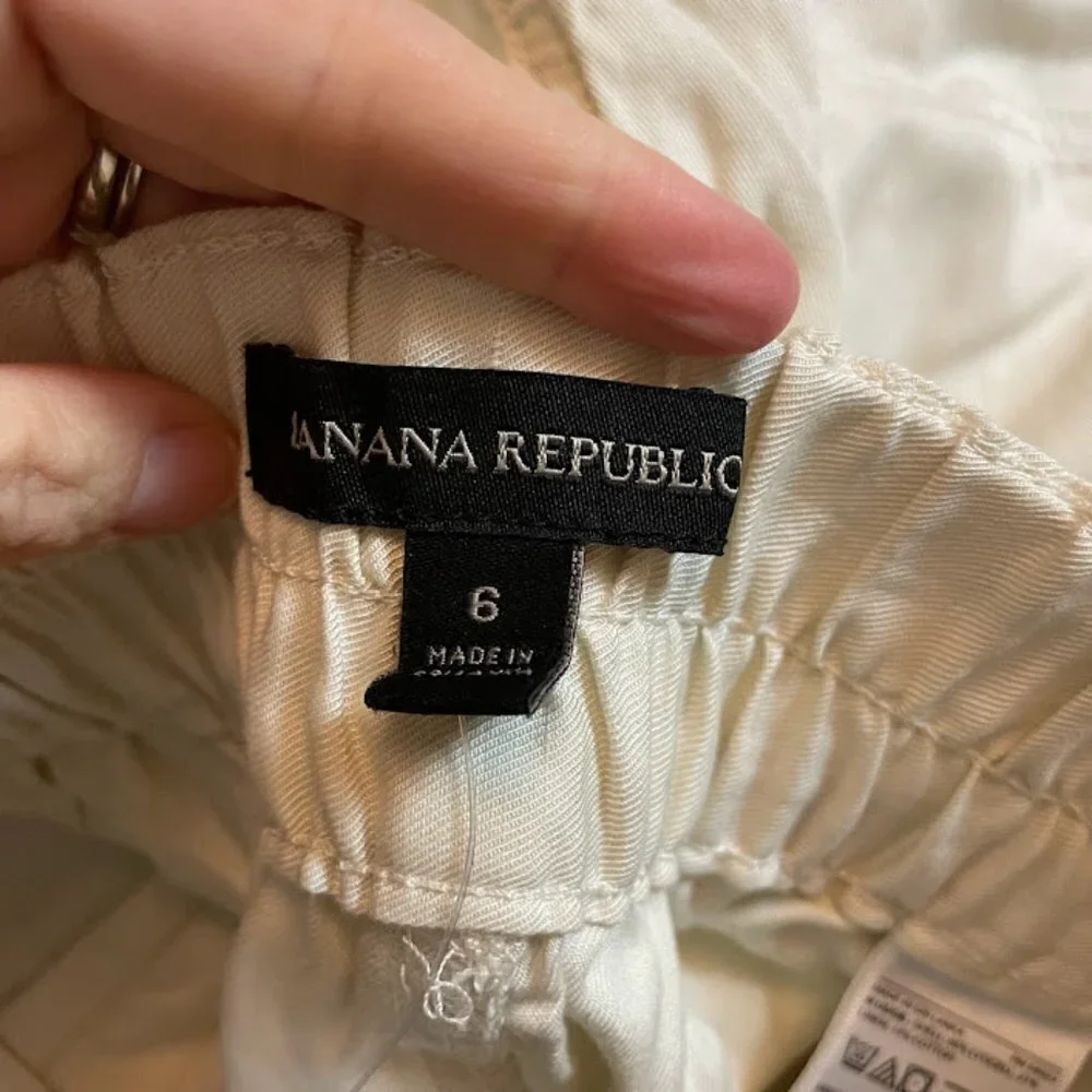 NWT Banana Republic Pant Trouser Cargo Utility Paperbag Waist Belt Linen Cotton